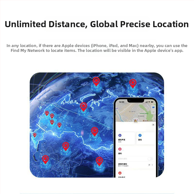 Airtag, локатор против изгубени устройства, търсене и позициониране, плосък за домашни любимци и деца, позициониране на ключове, подходящо за Apple системи