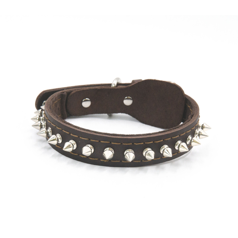Ogrlica za kućne ljubimce sa šiljastim zakovicama, kožna ogrlica za pse, ogrlica za pse, kožna navlaka za vrat od kravlje kože, protiv ugriza