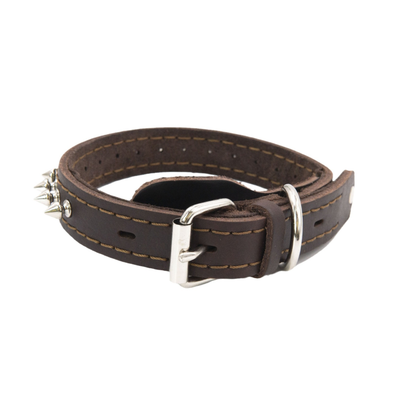 Ogrlica za kućne ljubimce sa šiljastim zakovicama, kožna ogrlica za pse, ogrlica za pse, kožna navlaka za vrat od kravlje kože, protiv ugriza
