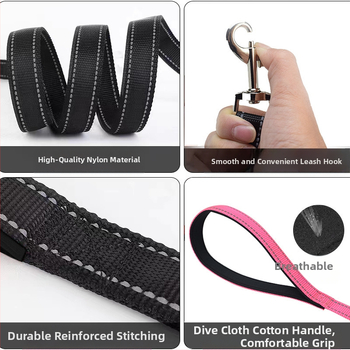 Amazon Διασυνοριακό Ανακλαστικό Σχοινί για Περπάτημα Σκύλων, Καταδύσεις, Λαβή από νάιλον πλεγμένο σχοινί, Universal για μικρά και μεσαία σκυλιά