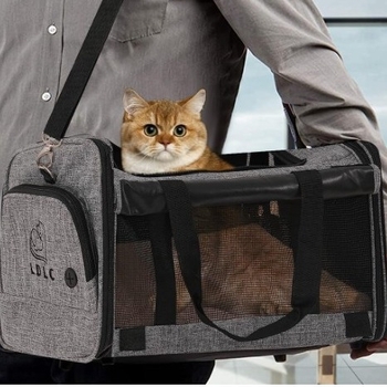 Έτοιμη τσάντα βόλτας σκύλου μεγάλης χωρητικότητας, τσάντα γάτας εξωτερικού χώρου με ρόδες, φορητή τσάντα ρυμούλκησης για δύο γάτες