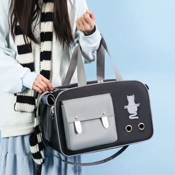 Нова сгъваема раница за домашни любимци с голям капацитет, чанта за домашни любимци, модерна преносима чанта за котки, дишаща чанта за котки през рамо