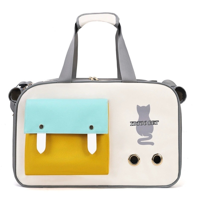 Нова сгъваема раница за домашни любимци с голям капацитет, чанта за домашни любимци, модерна преносима чанта за котки, дишаща чанта за котки през рамо