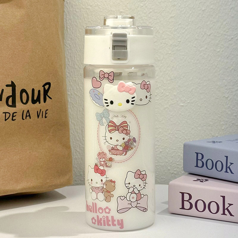 Vandens puodelis moterims biuro darbuotojoms Naujas „Ins“ stiliaus mielas lipdukas mergaitėms Nešiojamas puodelis Šokinėjantis puodelis Namų puodelis