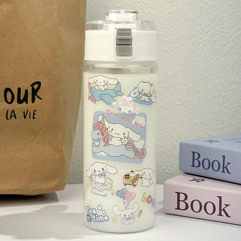 Vandens puodelis moterims biuro darbuotojoms Naujas „Ins“ stiliaus mielas lipdukas mergaitėms Nešiojamas puodelis Šokinėjantis puodelis Namų puodelis