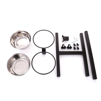 Ρυθμιζόμενο ύψος μπολ για σκύλους, επιτραπέζια σκεύη για κατοικίδια, μεταλλική λεκάνη νερού για γάτες και σκύλους, τροφοδότης με σχάρα