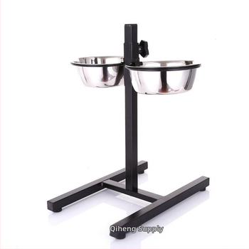 Ρυθμιζόμενο ύψος μπολ για σκύλους, επιτραπέζια σκεύη για κατοικίδια, μεταλλική λεκάνη νερού για γάτες και σκύλους, τροφοδότης με σχάρα