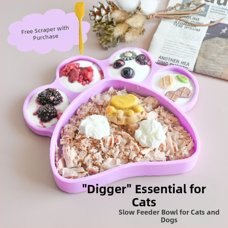 Безплатна доставка подложка за котешки нокти с голям капацитет, купа за бавно облизване на котки и кучета, дъно с вендуза, антидетонираща храна за котки и кучета