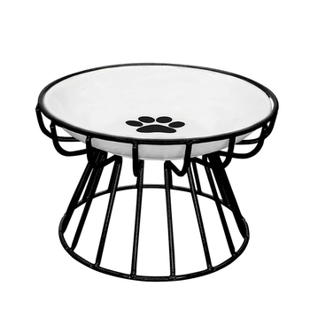 Keramička zdjela za kućne ljubimce, nordijska zdjela za mačke, keramička zdjela za mačju hranu s visokim nogama, tanjur za grickalice, konzervirani tanjur, protiv cervikalne spondiloze, protiv prevrtanja, posuda za mačju hranu