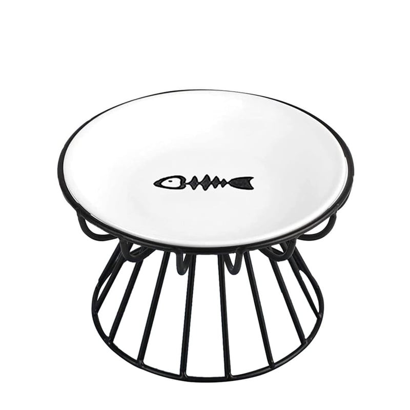 Keramička zdjela za kućne ljubimce, nordijska zdjela za mačke, keramička zdjela za mačju hranu s visokim nogama, tanjur za grickalice, konzervirani tanjur, protiv cervikalne spondiloze, protiv prevrtanja, posuda za mačju hranu