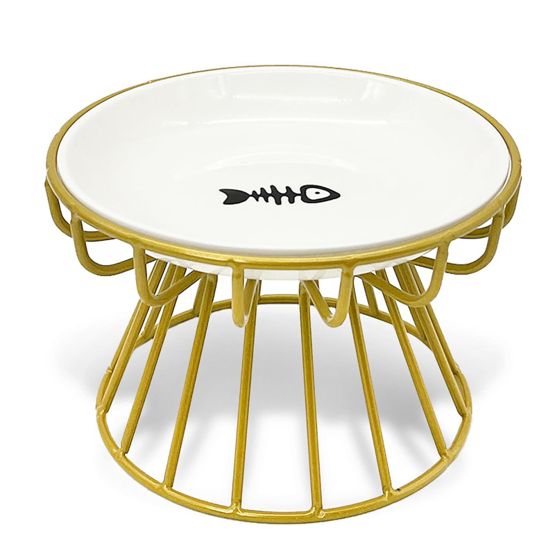 Keramička zdjela za kućne ljubimce, nordijska zdjela za mačke, keramička zdjela za mačju hranu s visokim nogama, tanjur za grickalice, konzervirani tanjur, protiv cervikalne spondiloze, protiv prevrtanja, posuda za mačju hranu