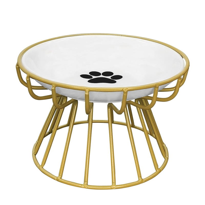 Keramička zdjela za kućne ljubimce, nordijska zdjela za mačke, keramička zdjela za mačju hranu s visokim nogama, tanjur za grickalice, konzervirani tanjur, protiv cervikalne spondiloze, protiv prevrtanja, posuda za mačju hranu