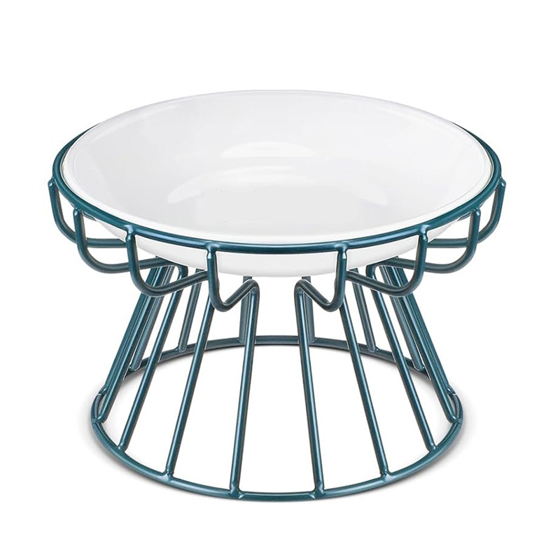 Keramička zdjela za kućne ljubimce, nordijska zdjela za mačke, keramička zdjela za mačju hranu s visokim nogama, tanjur za grickalice, konzervirani tanjur, protiv cervikalne spondiloze, protiv prevrtanja, posuda za mačju hranu