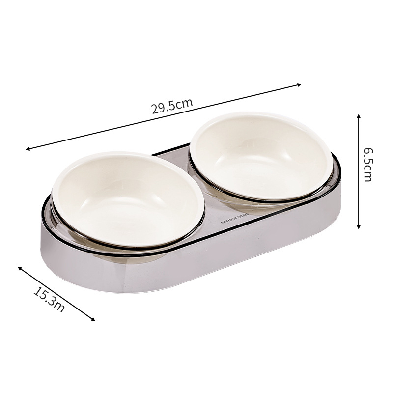 Zdjela za mačke, prozirna zdjela za hranu za mačke, zdjela za hranjenje i piće kućnih ljubimaca, dvostruka zdjela, zdjela za pse, zdjela za jelo otporna na udarce, pribor za kućne ljubimce