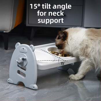 Προστασία αυχενικής μοίρας από ανοξείδωτο ατσάλι Διπλό μπολ με ρυθμιζόμενο ύψος, μονό μπολ για σκύλους, σκουλαρίκια για κατοικίδια, αντι-μαύρο στόμα, διπλό μπολ