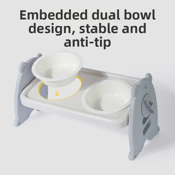 Προστασία αυχενικής μοίρας από ανοξείδωτο ατσάλι Διπλό μπολ με ρυθμιζόμενο ύψος, μονό μπολ για σκύλους, σκουλαρίκια για κατοικίδια, αντι-μαύρο στόμα, διπλό μπολ