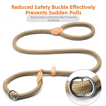 Σχοινί έλξης για σκύλους, αντι-ταραχές, νάιλον, χειροποίητο δερμάτινο σχοινί P, μακρύ, χοντρό, στρογγυλό σχοινί εκπαίδευσης σκύλων, μεγάλη αλυσίδα P για σκύλους