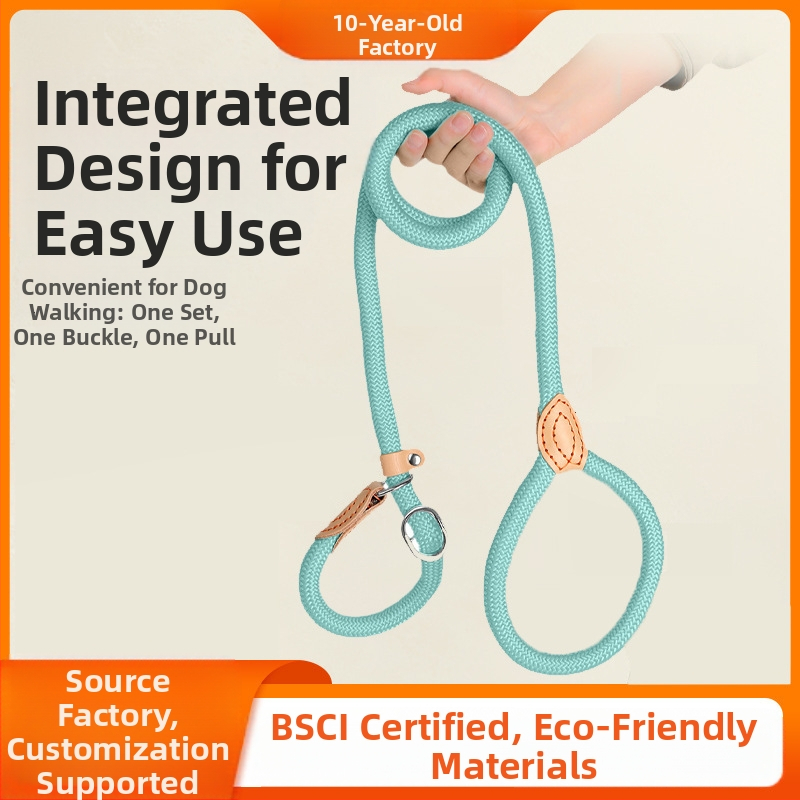 Trakčné lano pre psov, proti nepokojom, nylonové ručne šité kožené P lano, predĺžené hrubé okrúhle lano pre výcvik psov, veľká reťaz pre psov P