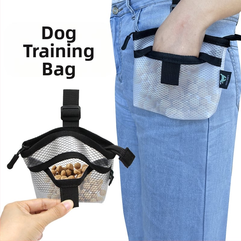 Geantă portabilă pentru dresaj de animale de companie, geantă pentru gustări de câini, plasă cu clip, plimbare, dresaj de câini, geantă pentru hrănire cu hrană pentru câini, consumabile pentru dresaj în aer liber pentru câini