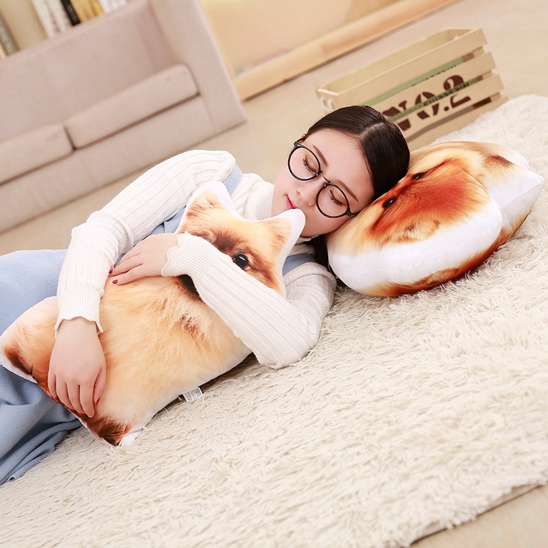 Сладка 3D креативна симулационна възглавница Плюшена играчка Теди Куче Кола Диван Нощна възглавница за гадже момичета