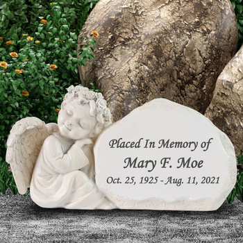 Tarpvalstybinis mažojo angelo alpinariume augintinio antkapis gali būti graviruojamas, kad būtų atmintyje lauko sodo kiemo dekoratyvinė dervos švytuoklė