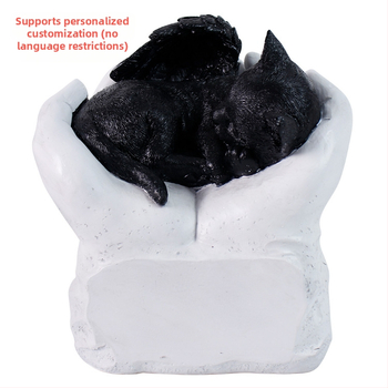 „Amazon“ lazerinis užrašas rankomis, laikančiomis kates ir šunis, naminių gyvūnėlių urnos antkapio kiemo dekoravimui, dervos papuošalai