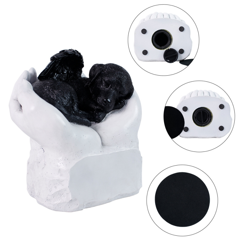 „Amazon“ lazerinis užrašas rankomis, laikančiomis kates ir šunis, naminių gyvūnėlių urnos antkapio kiemo dekoravimui, dervos papuošalai