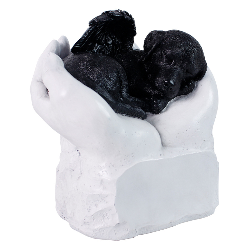 „Amazon“ lazerinis užrašas rankomis, laikančiomis kates ir šunis, naminių gyvūnėlių urnos antkapio kiemo dekoravimui, dervos papuošalai