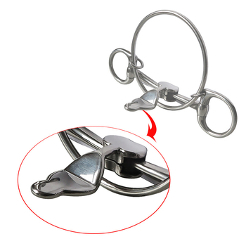 Valgest terasest 304 hobuste võiduajamise närimisrõngas, pleekimise ja koorumiseta, keelevajutaja, hammustusvastane, hobuse suhu, 130 mm, BT0205