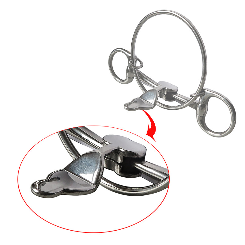 Valgest terasest 304 hobuste võiduajamise närimisrõngas, pleekimise ja koorumiseta, keelevajutaja, hammustusvastane, hobuse suhu, 130 mm, BT0205