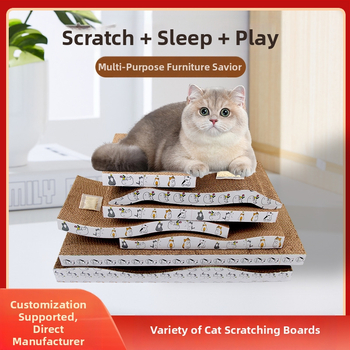 Ploča za grebanje za mačke, zadebljana igračka, podloga protiv linjanja, veliki ravni valoviti papir, izdržljiva