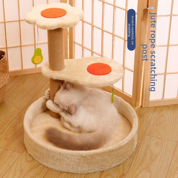 Ξυστό από σιζάλ για γάτες, ενσωματωμένη κάθετη στήλη για γάτες, σχοινί κάνναβης, ανθεκτικό στη φθορά, παιχνίδι που δεν προκαλεί πιτυρίδα, που δεν καλύπτει τα κατοικίδια, είδη κατοικίδιων ζώων