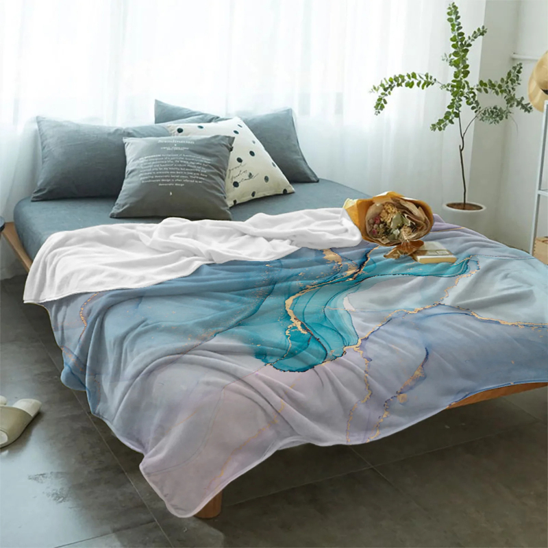 Marmurinis užtiesalas, abstraktus marmuro tekstūros flanelinis užtiesalas sofai, suoliukui, lovai dekoruoti