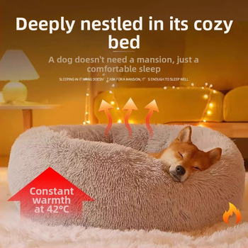 Котешко гнездо Kennel Four Seasons Универсално зимно топло плюшено котешко гнездо за спане, голямо, средно, малко куче, домашни любимци