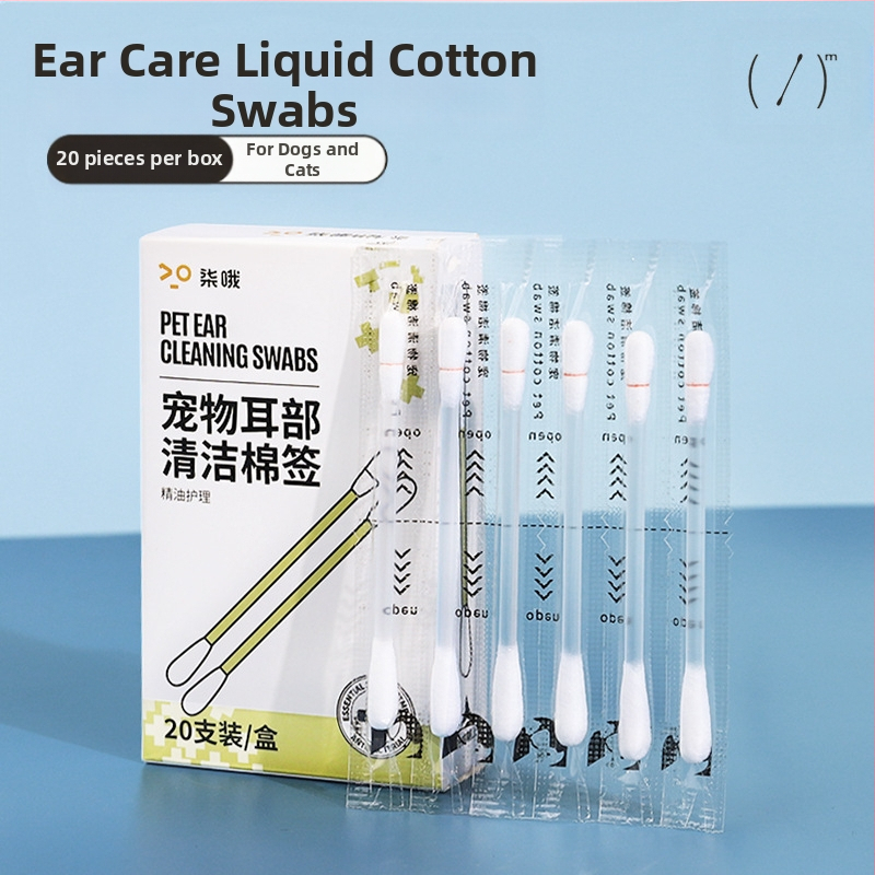 Lemmikloomade kõrvapuhastusvatitups 110 tk koera kõrvavaigu kõrvalõhna eeterliku õli vatitups kassi kõrvapuhastusvedelik kõrvapesuvedelik