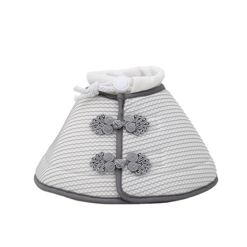 Дишаща елизабетинска каишка за домашни любимци в китайски стил, сгъваема, за котки и кучета, против хапане и облизване, мека каишка