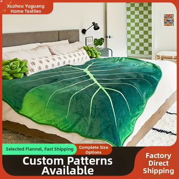 Tehase hulgimüük loominguline lehed multifunktsionaalne diivanitekk paksendatud tekk kinketekk fliisvoodriga soe flanelltekk