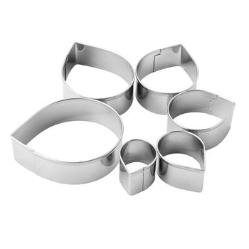 Καλούπι μπισκότων από ανοξείδωτο χάλυβα, κατάλληλο για τρόφιμα, για διακόσμηση κέικ με ζάχαρη, καλούπι ψησίματος σε σχήμα ροδοπέταλου, διασυνοριακή προμήθεια