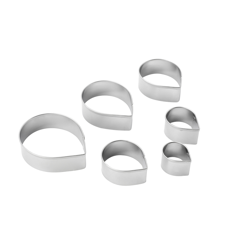 Καλούπι μπισκότων από ανοξείδωτο χάλυβα, κατάλληλο για τρόφιμα, για διακόσμηση κέικ με ζάχαρη, καλούπι ψησίματος σε σχήμα ροδοπέταλου, διασυνοριακή προμήθεια