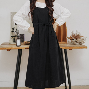 Europska i američka Amazon korejska verzija plus veličine haljine s pregačom, japanskim kariranim kravatama i bočnim prorezima