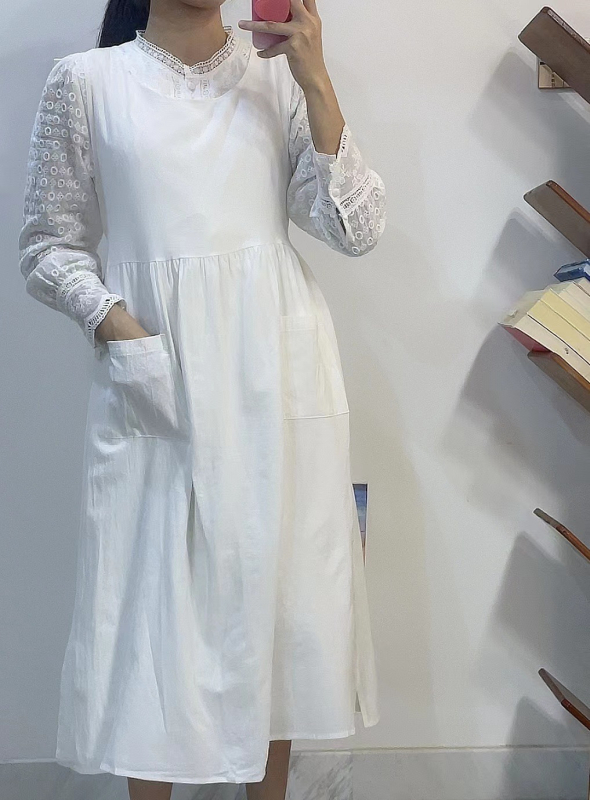 Europska i američka Amazon korejska verzija plus veličine haljine s pregačom, japanskim kariranim kravatama i bočnim prorezima