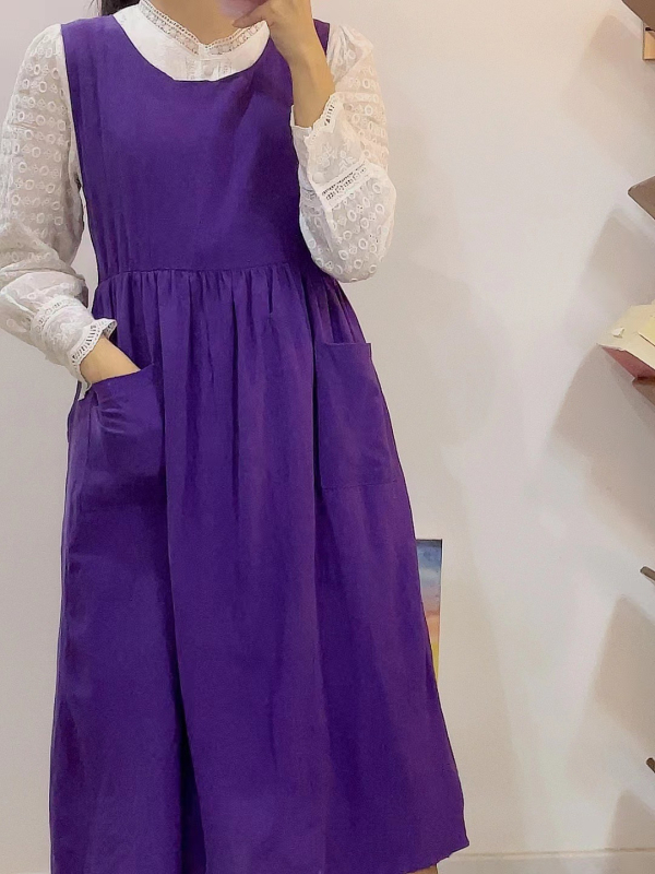 Europska i američka Amazon korejska verzija plus veličine haljine s pregačom, japanskim kariranim kravatama i bočnim prorezima