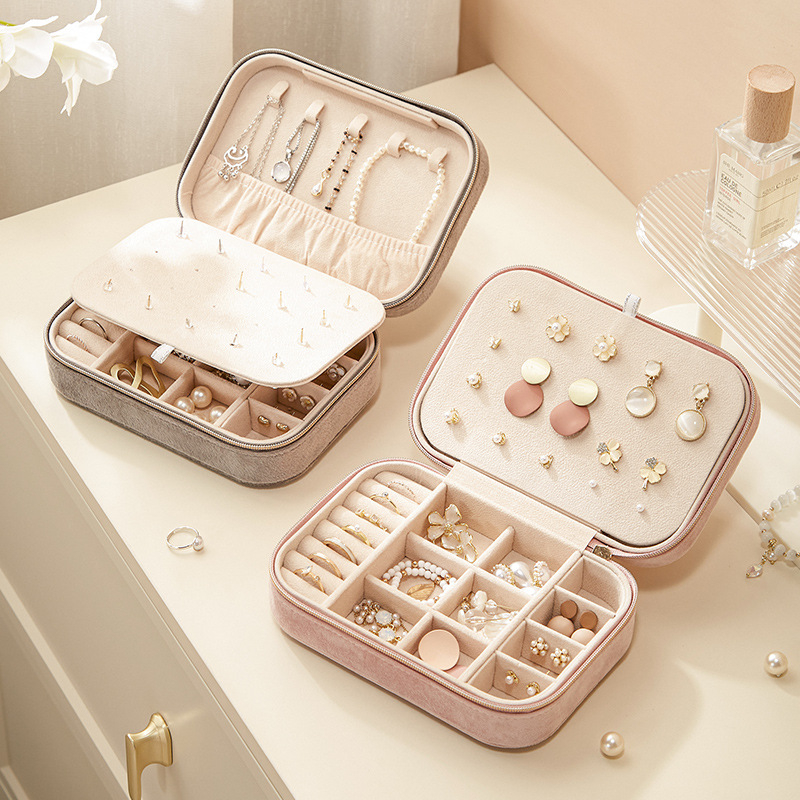 Pārrobežu rotaslietu kastīte samta augstas klases divslāņu lielas ietilpības auskari gredzens kaklarota rotaslietu uzglabāšana roku rotaslietu uzglabāšanas kaste