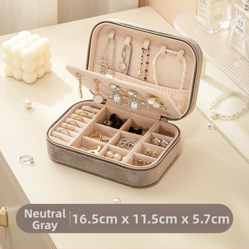 Pārrobežu rotaslietu kastīte samta augstas klases divslāņu lielas ietilpības auskari gredzens kaklarota rotaslietu uzglabāšana roku rotaslietu uzglabāšanas kaste