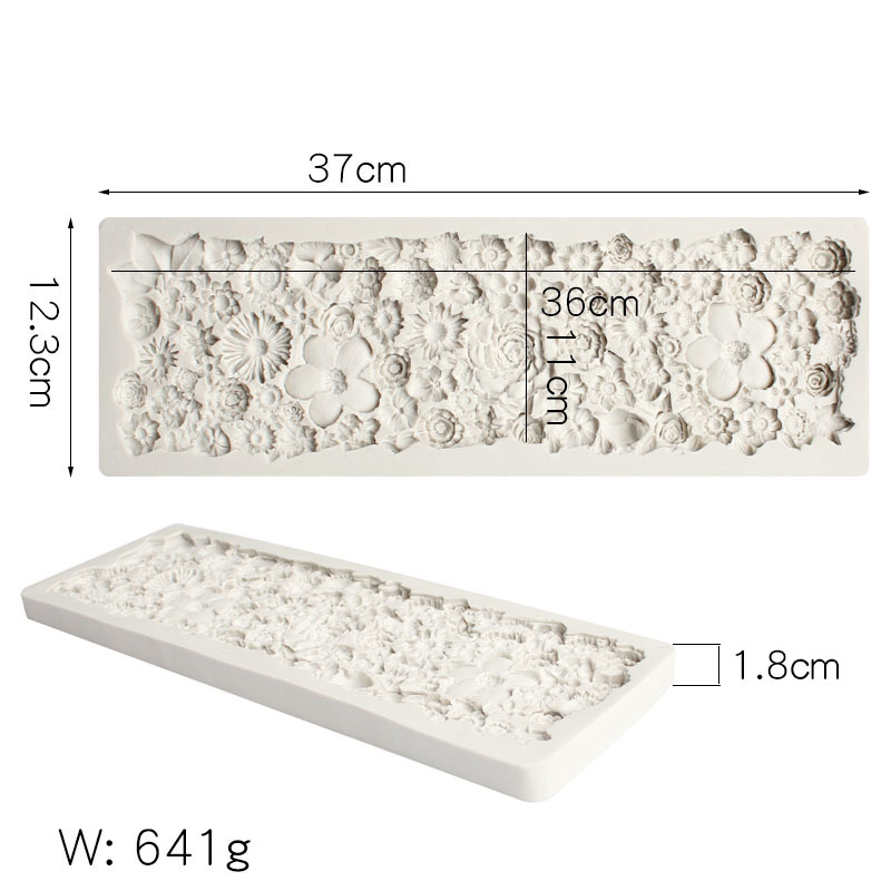 Suur reljeefne reljeefvorm pika ribaga fondant DIY kook, kodukaunistamise silikoonvorm