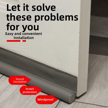 Универсална едностранна уплътнителна лента за долната част на вратата, ветроустойчив стикер, шев на вратата, устойчив на насекоми, кожена самозалепваща се лента за звукоизолация с кукички и примки, доставка на фабрика
