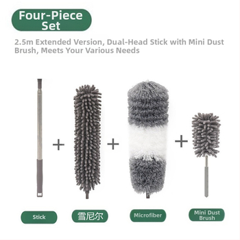 Gamykloje naujas vienpolis dvigalvis mikropluošto prailgintas šenilinis dulkių šepetys luboms valyti