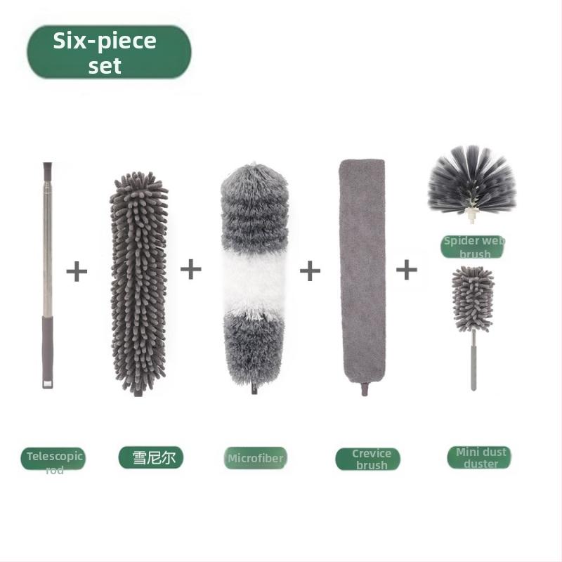 Rūpnīcas jauna, vienpola, divgalvu, mikrošķiedras, pagarināta šenila putekļu slotiņa, spalvu putekļu slotiņa, griestu slaucīšanas birste