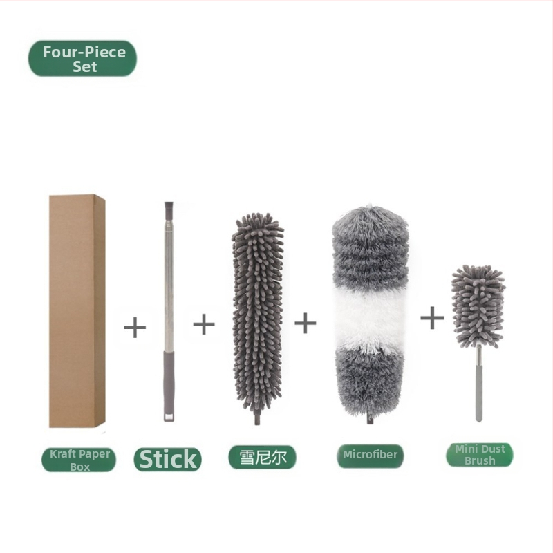 Gamykloje naujas vienpolis dvigalvis mikropluošto prailgintas šenilinis dulkių šepetys luboms valyti