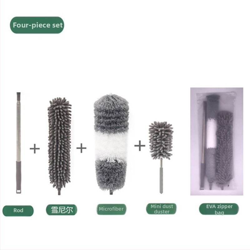 Gamykloje naujas vienpolis dvigalvis mikropluošto prailgintas šenilinis dulkių šepetys luboms valyti